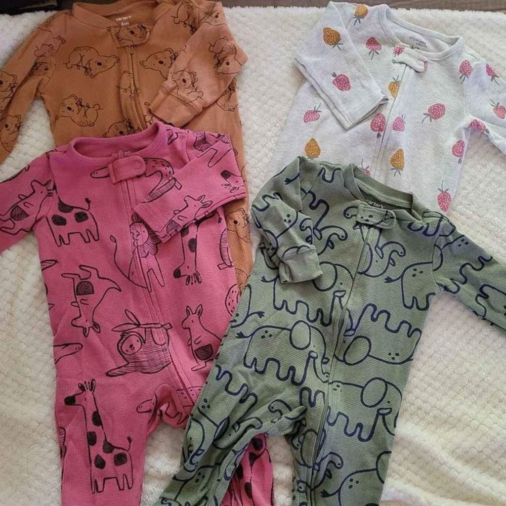 Carter's Thermal Double-Zip Sleep & Play - Set of 4